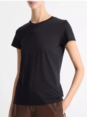 Vince Essential Pima Cotton/Modal Crew Neck T-Shirt Set Black & Navy Size M